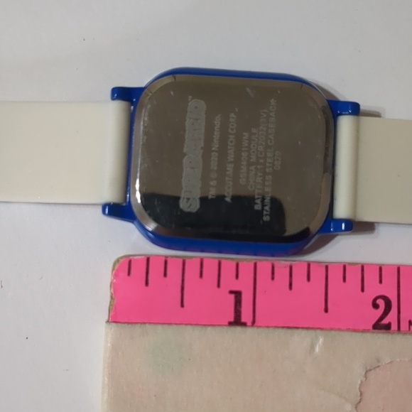 Super Mario Bros Digital Watch Unisex Blue Stainless Steel Rubber Band - Picture 9 of 10